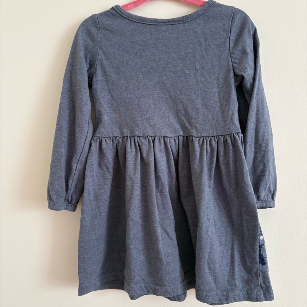 Disney Navy Long Sleeve Gathered Waist Dress